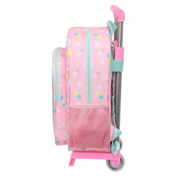 School Rucksack with Wheels Peppa Pig Ice cream Pink Mint 26 x 34 x 11 cm