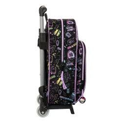 School Rucksack with Wheels Monster High Black 28 x 34 x 10 cm