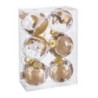 Christmas Baubles Golden Plastic 8 cm (6 Units)