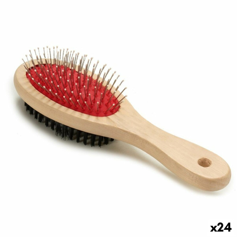 Dog Brush Black 22 x 7 x 6 cm Wood (24 Units)