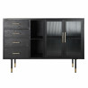 Sideboard DKD Home Decor Black Crystal MDF Wood 120 x 38 x 80 cm