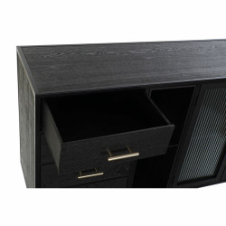 Sideboard DKD Home Decor Black Crystal MDF Wood 120 x 38 x 80 cm