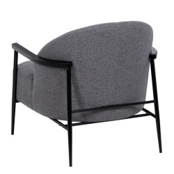 Armchair 74 x 72 x 81 cm Synthetic Fabric Grey Wood