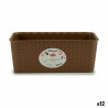 Planter Stefanplast Brown PVC 13 x 11 x 28,5 cm (12 Units)