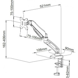 Screen Table Support ART  L-11GD ART 27" 13" 1 x 4,6 x 2,1 cm