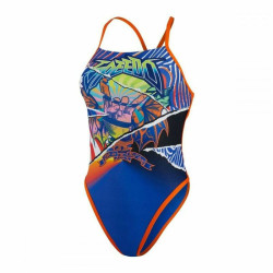 Women’s Bathing Costume Speedo Placement Ribbonback Blue