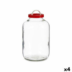 Jar Lid with handle Red polypropylene 8 L 20,5 x 33 x 20,5 cm (4 Units)