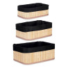 Organisers Set Black Natural Bamboo 31 x 12 x 21 cm (4 Units)