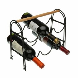 Bottle rack Versa Metal Wood Steel (14 x 27,5 x 32,7 cm)