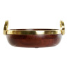 Salad Bowl Home ESPRIT Brown Golden Aluminium Acacia 28 x 26 x 12 cm