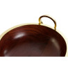 Salad Bowl Home ESPRIT Brown Golden Aluminium Acacia 28 x 26 x 12 cm