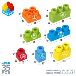 Construction set Color Block Basic Bucket 35 Pieces (6 Units)