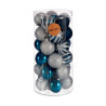 Set of Christmas balls Blue Silver Plastic Ø 6 cm (6 Units)