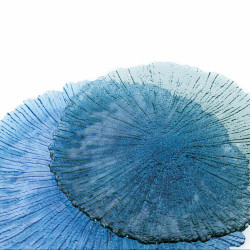 Flat plate Quid Mar de Viento Blue Glass (Ø 32 cm) (Pack 6x)