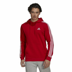 Men’s Hoodie Adidas Essentials Fleece 3 Stripes Red