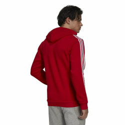 Men’s Hoodie Adidas Essentials Fleece 3 Stripes Red