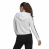 Women’s Hoodie Adidas Essentials Cropped 3 Stripes White