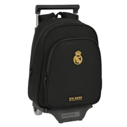 School Rucksack with Wheels Real Madrid C.F. Black 27 x 33 x 10 cm