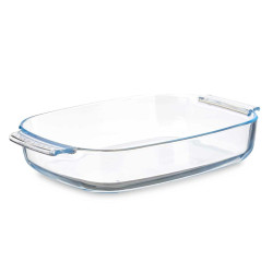 Serving Platter With handles Transparent Borosilicate Glass 2,7 L 34,4 x 6,1 x 22,3 cm (12 Units)