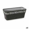 Self-watering planter Stefanplast Gaia Anthracite Plastic 13,3 x 12,3 x 29,3 cm (12 Units)