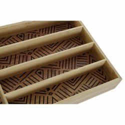 Multi-purpose basket DKD Home Decor Black Natural Bamboo 25,5 x 35,5 x 5 cm