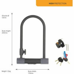 Key padlock Yale Black 23 x 11,5 x 1,3 cm Bicycle