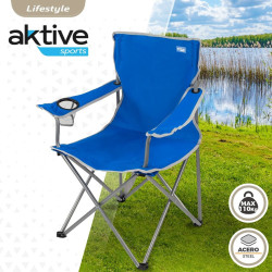 Foldable Camping Chair Aktive Blue 45 x 82 x 47 cm (4 Units)