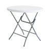 Folding Table White HDPE 80 x 80 x 74 cm