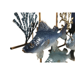 Wall Decoration Home ESPRIT Blue Golden Mediterranean Fish 93 x 6 x 51,5 cm