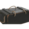 Storage boxes Home ESPRIT Black Fir wood 38 x 24 x 20 cm 3 Pieces