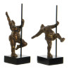 Decorative Figure DKD Home Decor 20 x 10 x 31 cm Golden Aluminium Mango wood Ballet Dancer Modern