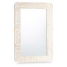 Wall mirror White Brown Mango wood Curve 90 x 60 x 2 cm