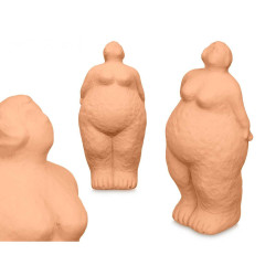 Decorative Figure Orange Dolomite 14 x 34 x 12 cm (6 Units) Lady Standing