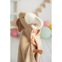 Bath towel Crochetts Beige 120 x 2 x 110 cm Elephant