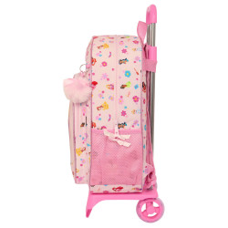 School Rucksack with Wheels Disney Princess Summer adventures Pink 33 x 42 x 14 cm