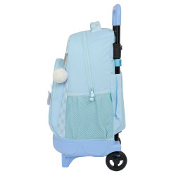 School Rucksack with Wheels Glow Lab Cisnes Blue 33 X 45 X 22 cm