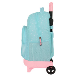 School Rucksack with Wheels Moos Butterflies Blue 33 X 45 X 22 cm