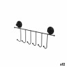 Door Coat Rack Black Steel ABS 39 x 16 x 4,9 cm (12 Units)