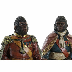 Decorative Figure DKD Home Decor 14 x 12,5 x 31,5 cm Brown Multicolour Colonial Gorilla (2 Units)