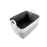 Basket set DKD Home Decor Stripes Grey Cotton (40 x 30 x 23 cm) (2 Pieces)