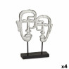 Decorative Figure Face Silver 27 x 32,5 x 10,5 cm (4 Units)