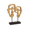 Decorative Figure Face Golden 27 x 32,5 x 10,5 cm (4 Units)