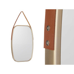 Wall mirror Brown champagne Crystal Polyskin 43 x 65 x 3 cm (4 Units)