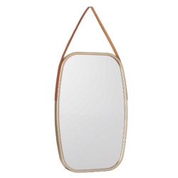 Wall mirror Brown champagne Crystal Polyskin 43 x 65 x 3 cm (4 Units)