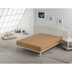 Fitted bottom sheet Alexandra House Living Brown 160 x 200 cm