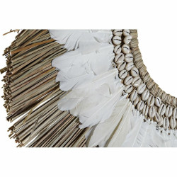 Wall Decoration DKD Home Decor Brown White Feather Fibre (70 x 3 x 50 cm)