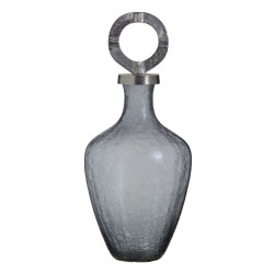 Vase Crystal Grey Metal Silver 23 x 23 x 47 cm