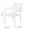 Garden chair Thais 55,2 x 60,4 x 86 cm Aluminium White