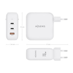 Wall Charger Aisens ASCH-140W3P030-W White 140 W (1 Unit)