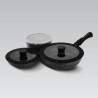 Set of Frying Pans Feel Maestro MR-4800-7 Black Silicone Aluminium Ø 18 cm Ø 26 cm